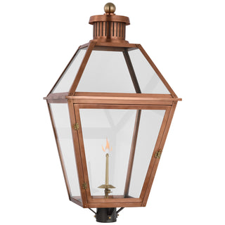 Buy soft-copper-with-clear-glass-glass-and-clear-shade Stratford Gas Outdoor (Wet) Post Lanterns by Visual Comfort Signature