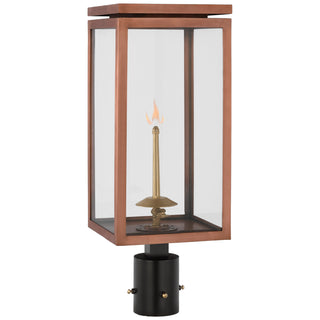 Buy soft-copper-with-clear-glass-glass-and-clear-shade Fresno Gas Outdoor (Wet) Post Lantern by Visual Comfort Signature