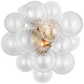 Buy gild-with-clear-swirled-glass-glass-and-clear-textured-shade Talia Outdoor (Damp) Sconce by Visual Comfort Signature