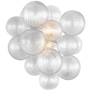 Buy plaster-white-with-clear-swirled-glass-glass-and-clear-textured-shade Talia Outdoor (Damp) Sconce by Visual Comfort Signature