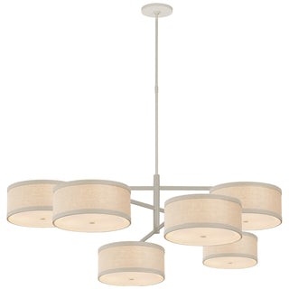 Buy light-cream-with-natural-linen-glass-and-natural-cream-shade Walker Outdoor (Damp) Chandelier by Visual Comfort Signature