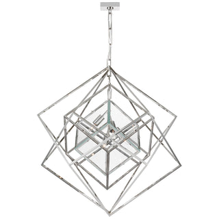 Buy polished-nickel-with-clear-glass-glass Cubist Chandelier by Visual Comfort Signature