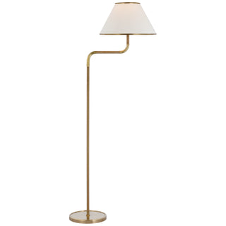 Buy soft-brass-and-natural-oak Rigby Floor Lamp by Visual Comfort Signature