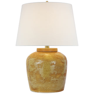 Buy yellow-oxide-with-16-x-20-x-13-linen-glass-and-white-shade Nora Table Lamp by Visual Comfort Signature