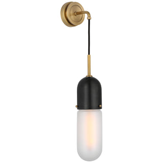 Buy bronze-and-brass-with-frosted-glass-glass-and-clear-shade Junio Outdoor (Damp) Sconce by Visual Comfort Signature