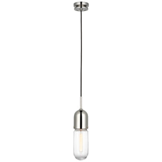 Buy polished-nickel-with-clear-glass-glass-and-clear-shade Junio Outdoor (Damp) Pendant by Visual Comfort Signature