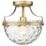 Antique Brass with Clear Wavey glass Glass and Clear Textured Shade