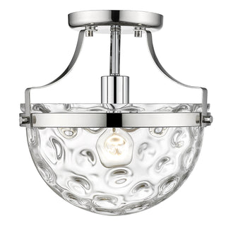 Buy polished-nickel-with-clear-wavey-glass-glass-and-clear-textured-shade Quinn Outdoor (Damp) Semi-Flush Mount Ceiling Light by Acclaim Lighting