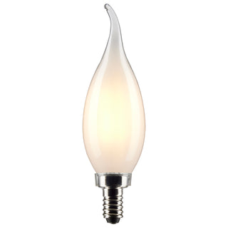 Buy frost-and-frosted-shade Flame Tip 4 Watt E12 CA10 120.00V LED 4000k Light Bulb by Satco