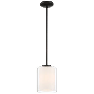 Buy matte-black-with-clear-opal-glass-and-white-shade Seville Outdoor (Damp) Pendant by Access