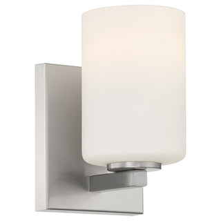 Buy brushed-steel-with-opal-glass-and-opal-shade Sienna Outdoor (Damp) Sconce by Access