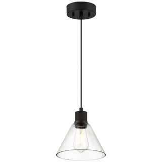 Buy matte-black-with-clear-glass-and-clear-shade Port Nine Martini Outdoor (Damp) Pendant by Access