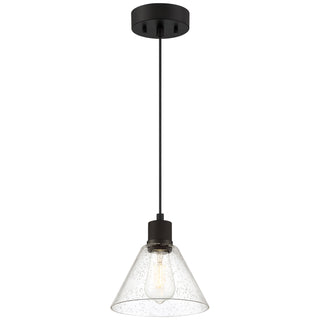 Buy matte-black-with-seeded-glass-glass-and-clear-seedy-shade Port Nine Martini Outdoor (Damp) Pendant by Access