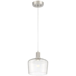 Buy brushed-steel-with-clear-glass-and-clear-shade Port Nine Chardonnay Outdoor (Damp) Pendant by Access