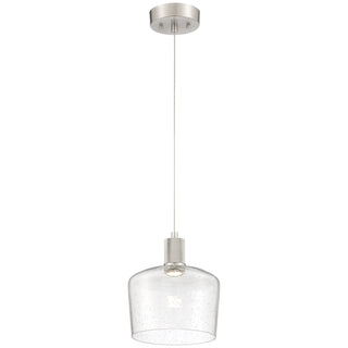 Buy brushed-steel-with-seeded-glass-glass-and-clear-seedy-shade Port Nine Chardonnay Outdoor (Damp) Pendant by Access