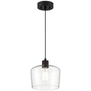 Buy matte-black-with-clear-glass-and-clear-shade Port Nine Chardonnay Outdoor (Damp) Pendant by Access