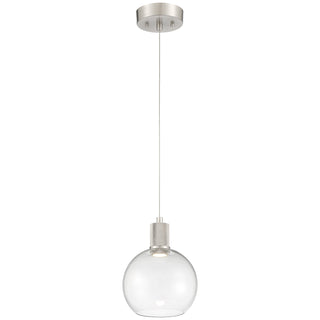 Buy brushed-steel-with-clear-glass-and-clear-shade Port Nine Burgundy Outdoor (Damp) Pendant by Access