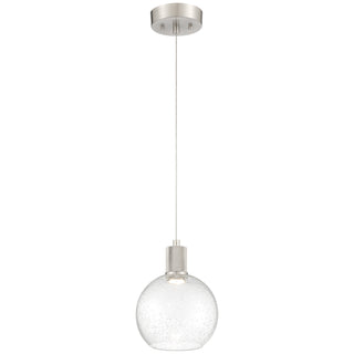 Buy brushed-steel-with-seeded-glass-glass-and-clear-textured-shade Port Nine Burgundy Outdoor (Damp) Pendant by Access