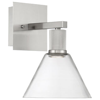 Buy brushed-steel-with-clear-glass-and-clear-shade Port Nine Martini Outdoor (Damp) Sconce by Access