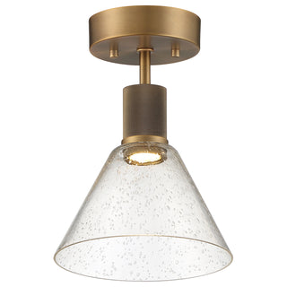 Buy antique-brushed-brass-with-seeded-glass-glass-and-clear-seedy-shade Port Nine Martini Outdoor (Damp) Semi Flush Mount Light by Access