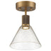 Antique Brushed Brass with Seeded Glass Glass and Clear Seedy Shade