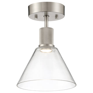 Buy brushed-steel-with-clear-glass-and-clear-shade Port Nine Martini Outdoor (Damp) Semi Flush Mount Light by Access