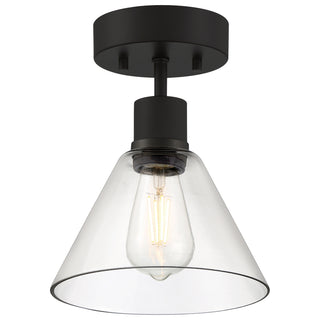Buy matte-black-with-clear-glass-and-clear-shade Port Nine Martini Outdoor (Damp) Semi Flush Mount Ceiling Light by Access
