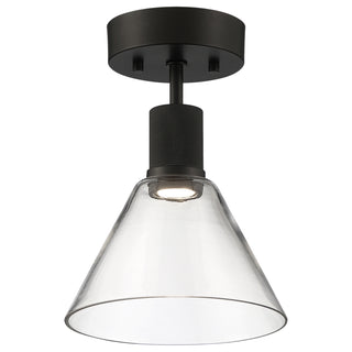 Buy matte-black-with-clear-glass-and-clear-shade Port Nine Martini Outdoor (Damp) Semi Flush Mount Light by Access
