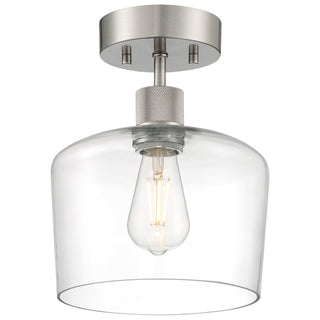 Buy brushed-steel-with-clear-glass-and-clear-shade Port Nine Chardonnay Outdoor (Damp) Semi Flush Mount Ceiling Light by Access