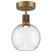 Antique Brushed Brass with Clear Glass and Clear Shade
