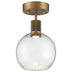 Antique Brushed Brass with Clear Glass and Clear Shade