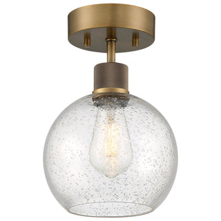 Buy antique-brushed-brass-with-seeded-glass-glass-and-clear-seedy-shade Port Nine Burgundy Outdoor (Damp) Semi Flush Mount Ceiling Light by Access