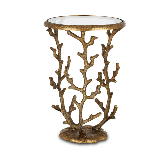 Coral Brass Accent Table Accent Table by Currey and Company