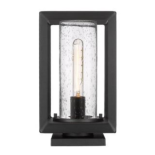 Buy natural-black-with-seeded-glass-glass-and-clear-seedy-shade Smyth Outdoor (Wet) Post Lantern by Golden