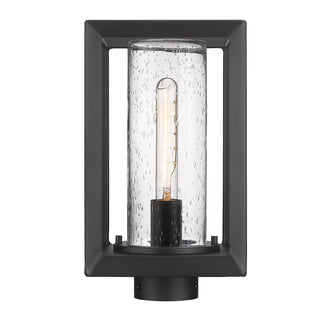Buy natural-black-with-seeded-glass-glass-and-clear-seedy-shade Smyth Outdoor (Wet) Post Lantern by Golden