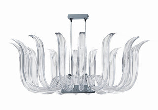 Buy polished-nickel-with-clear-crystal-glass-and-clear-shade Cisne Chandelier by Metropolitan
