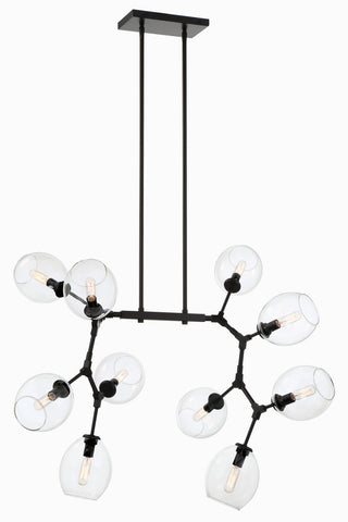 Buy coal-black-with-clear-glass-glass-and-clear-shade Nexpo Outdoor (Damp) Chandelier by George Kovacs