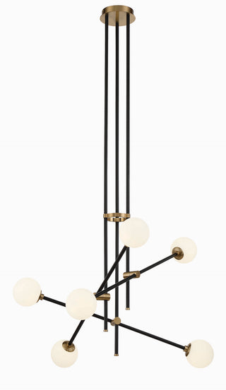 Buy coal-black-with-etched-opal-glass-and-white-shade Cosmet Outdoor (Damp) Chandelier by George Kovacs