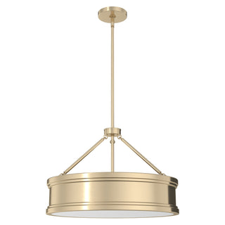 Buy alturas-gold-with-painted-cased-white-glass-and-white-shade Capshaw Pendant by Hunter