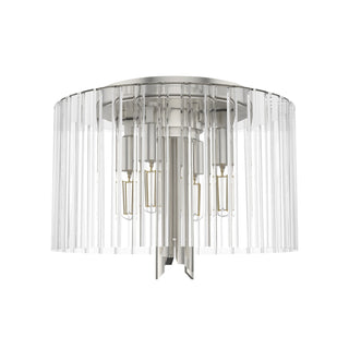 Buy brushed-nickel-with-clear-fluted-glass-and-clear-textured-shade Gatz Flush Mount Ceiling Light by Hunter
