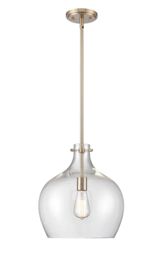 Buy modern-gold-with-clear-glass-and-clear-shade Outdoor (Damp) Pendant by Millennium