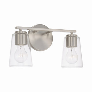 Buy brushed-nickel-with-clear-glass-glass-and-clear-shade Portman Vanity by Capital Lighting