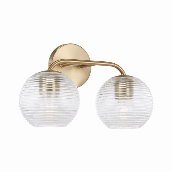 Two Light Vanity from the Dolan Collection in Matte Brass Finish by Capital Lighting (Clearance Display, Final Sale)