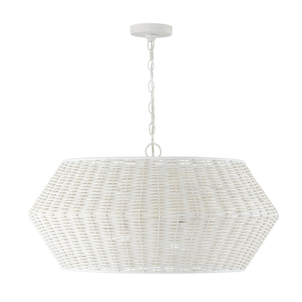 Six Light Pendant from the Boca Collection in Chalk White Finish by Capital Lighting (Clearance Display, Final Sale)