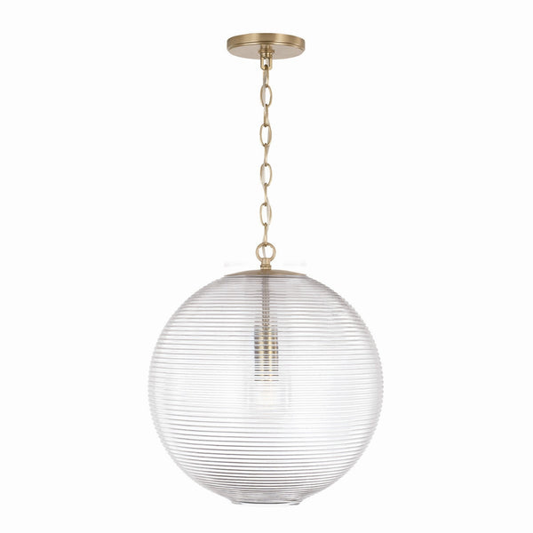 One Light Pendant from the Dolan Collection in Matte Brass Finish by Capital Lighting (Clearance Display, Final Sale)