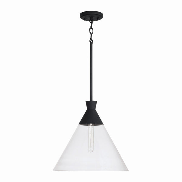One Light Pendant from the Paloma Collection in Textured Black Finish by Capital Lighting (Clearance Display, Final Sale)