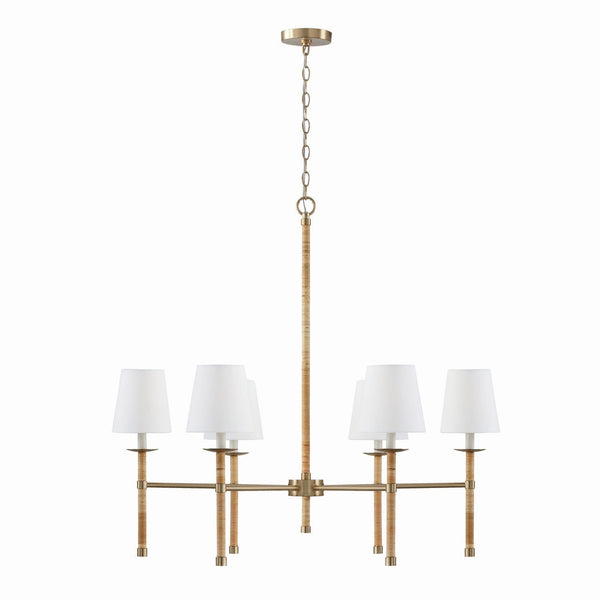Six Light Chandelier from the Tulum Collection in Matte Brass Finish by Capital Lighting (Clearance Display, Final Sale)