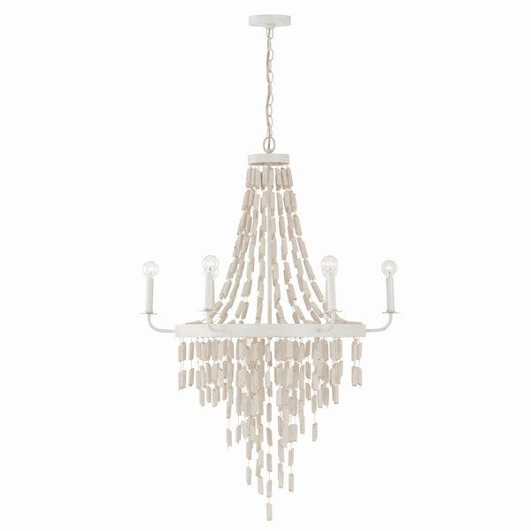 Six Light Chandelier from the Carissa Collection in Organic White Finish by Capital Lighting (Clearance Display, Final Sale)