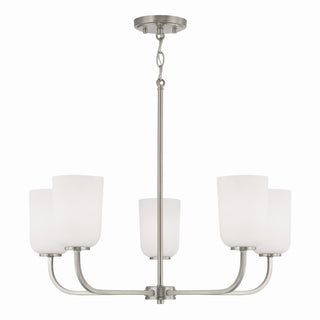Buy brushed-nickel-with-soft-white-glass-glass-and-white-shade Lawson Chandelier by Capital Lighting