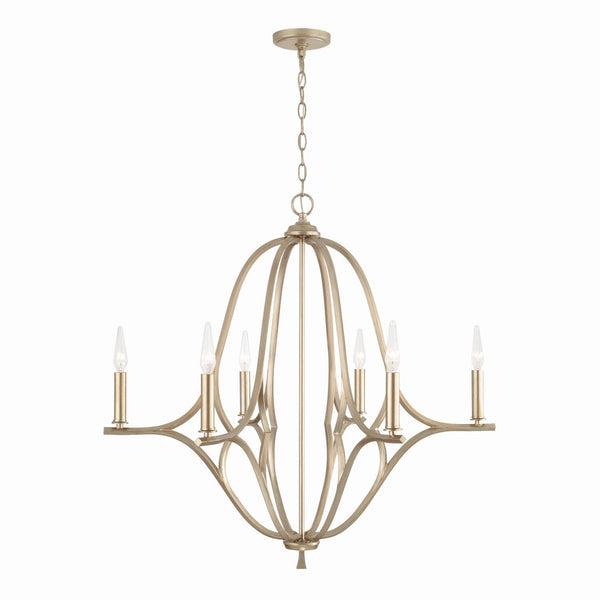 Capital Lighting - 450061BS - Six Light Chandelier - Claire - Brushed Champagne from Lighting & Bulbs Unlimited in Charlotte, NC